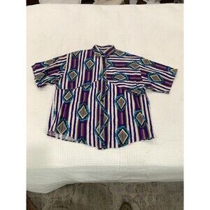 Rafter JX Women's VTG Shirt Size Medium Aztec Art Made In USA Rodeo Western
